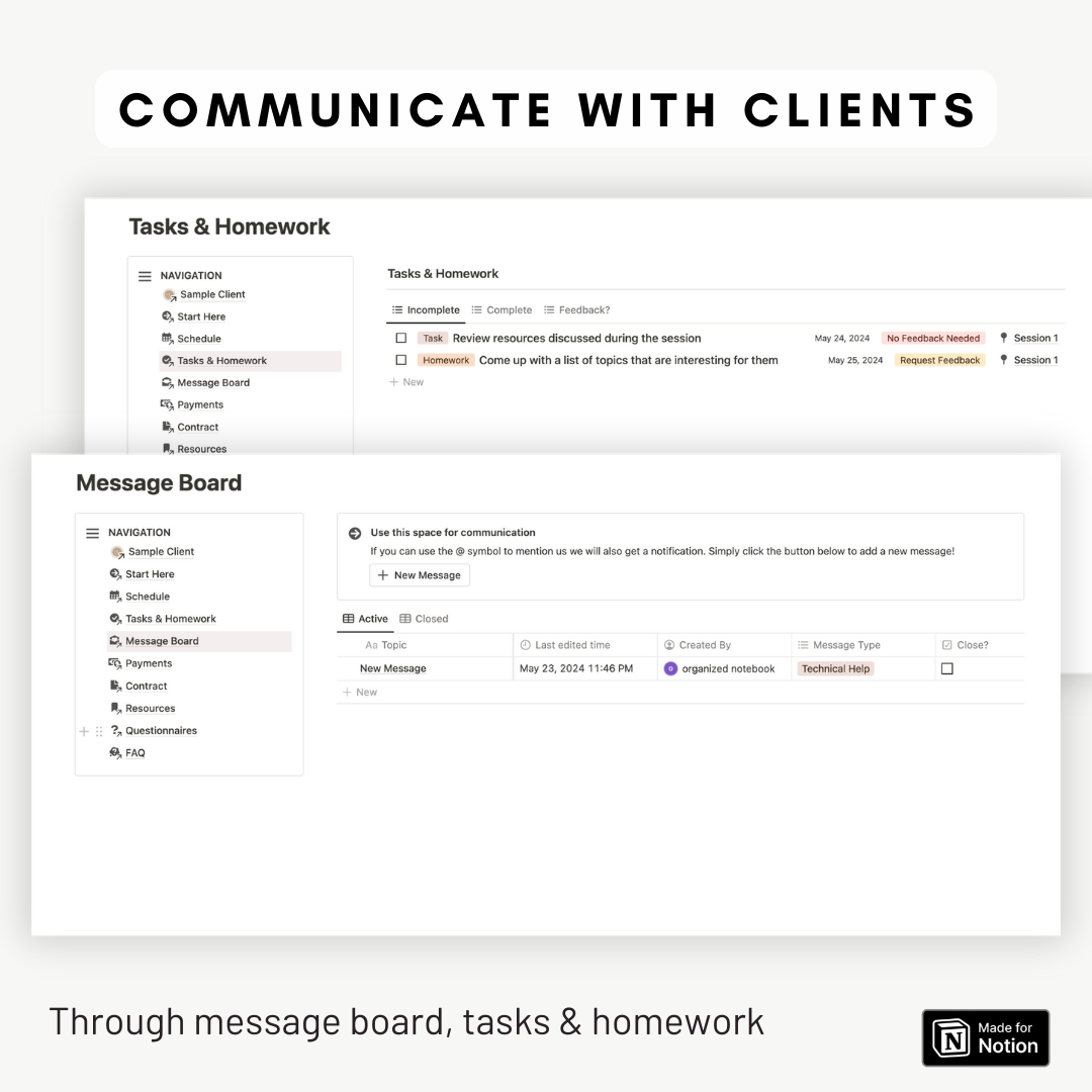 Ultimate Coaching Workspace & Client Portal Notion Template
