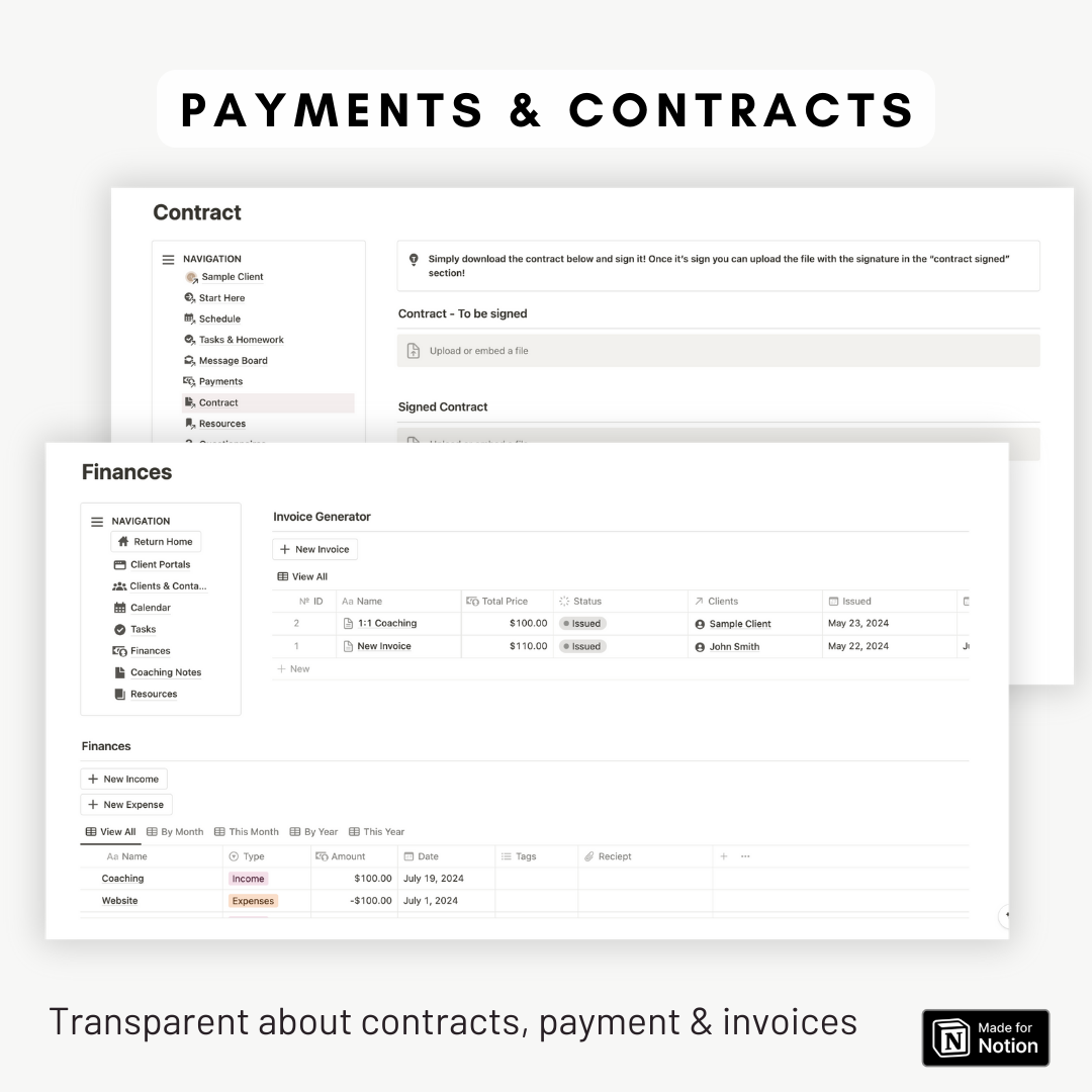 Ultimate Coaching Workspace & Client Portal Notion Template