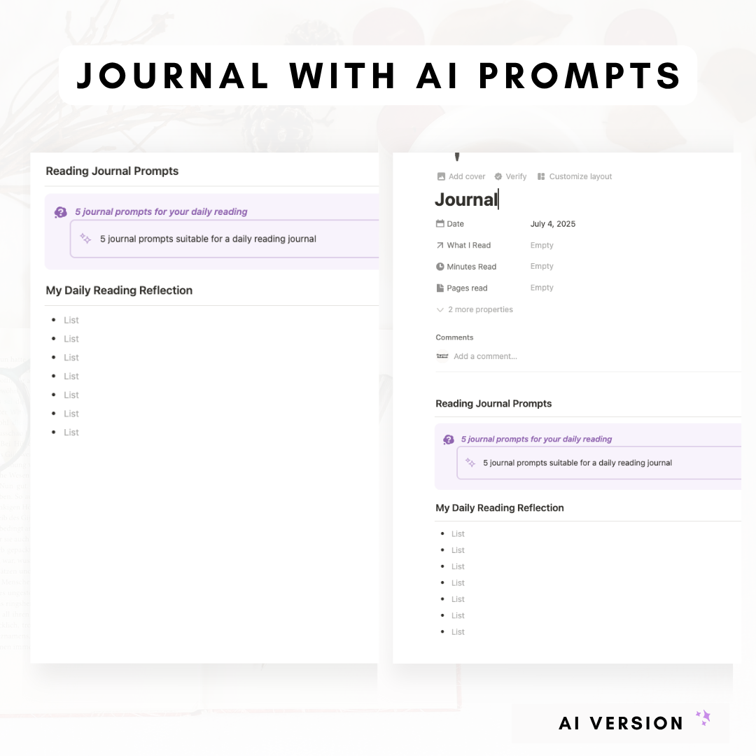 Book Library & Reading Journal (Premium + AI) Notion Template