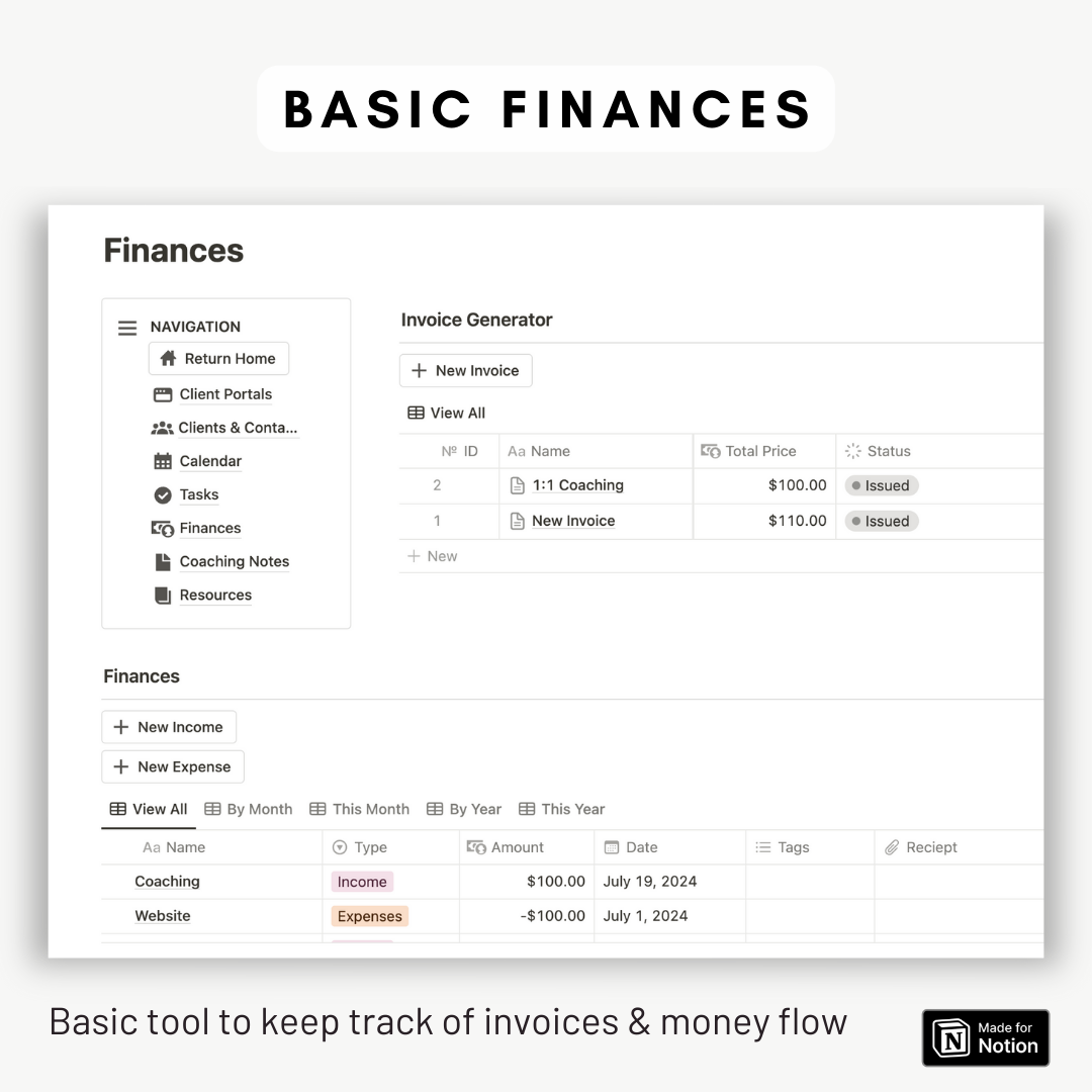 Ultimate Coaching Workspace & Client Portal Notion Template