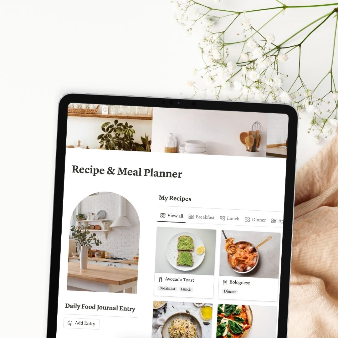Recipe and meal planner notion template
