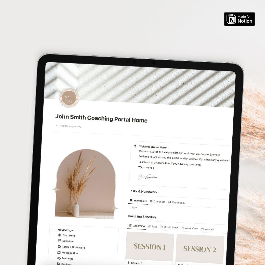 Ultimate Coaching Workspace & Client Portal Notion Template