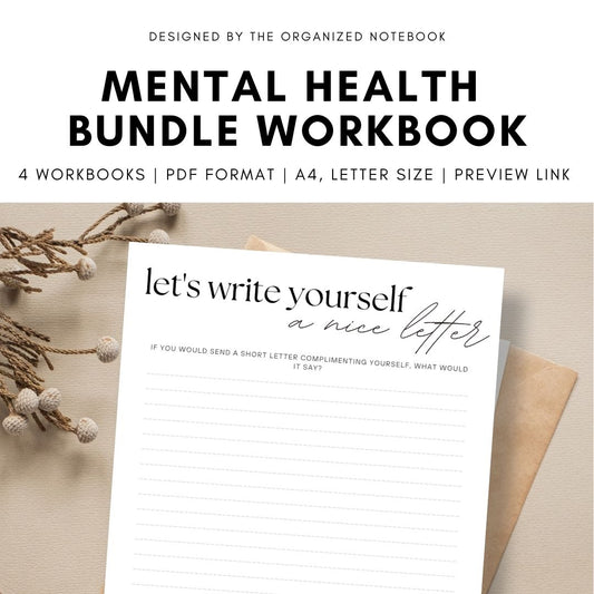 Digital printable mental health workbook