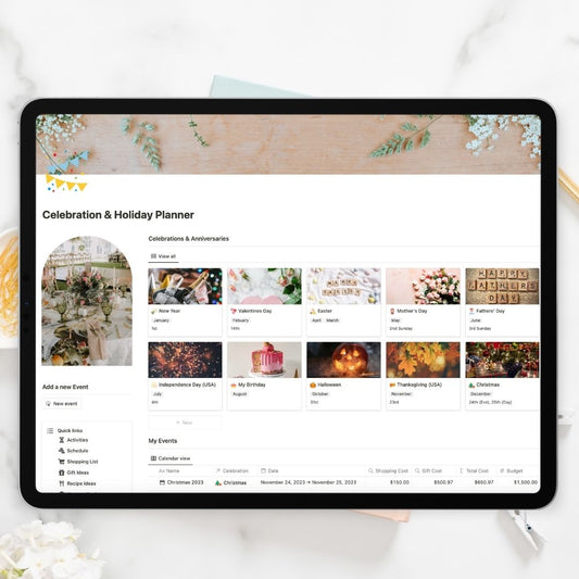 Celebration & Holiday Planner Notion Template