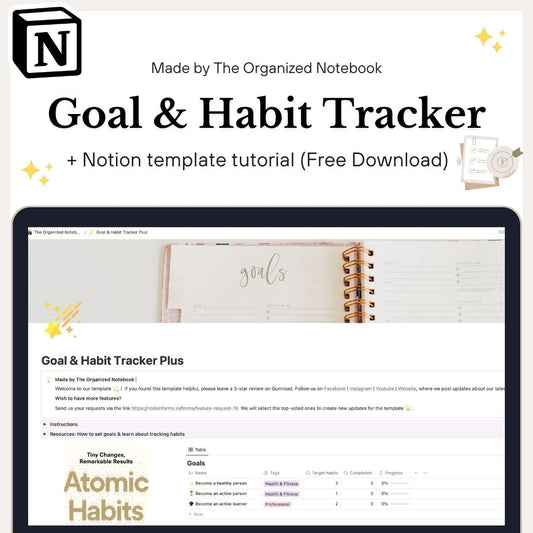 Goal and Habit Tracker Notion Template