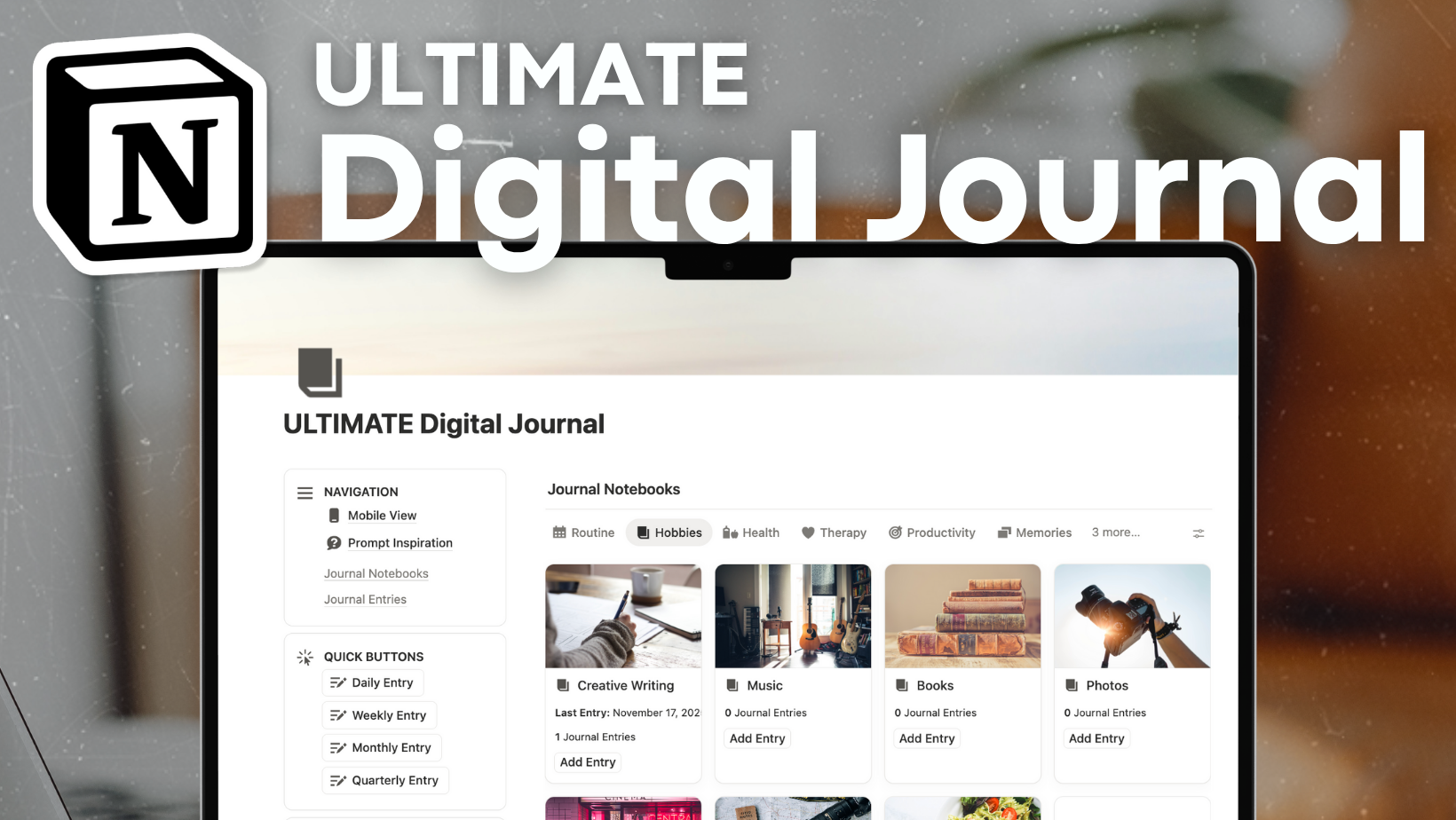 The BEST Digital Journal Notion Template? | Tutorial & Notion Template ...