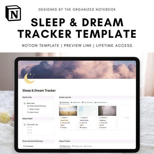 sleep and dream tracker notion template