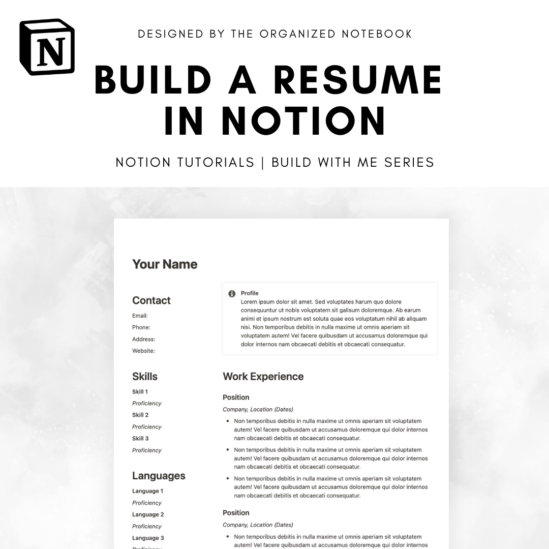 Notion Example Cv How to Build: CV/Resume in Notion? (+ free template) – The Organized ...