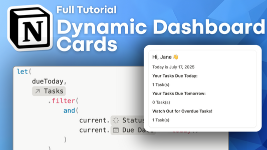 How to Create Dynamic Notion Dashboard Cards | Complete Tutorial with Formulas & Relations