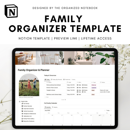 family organizer notion template