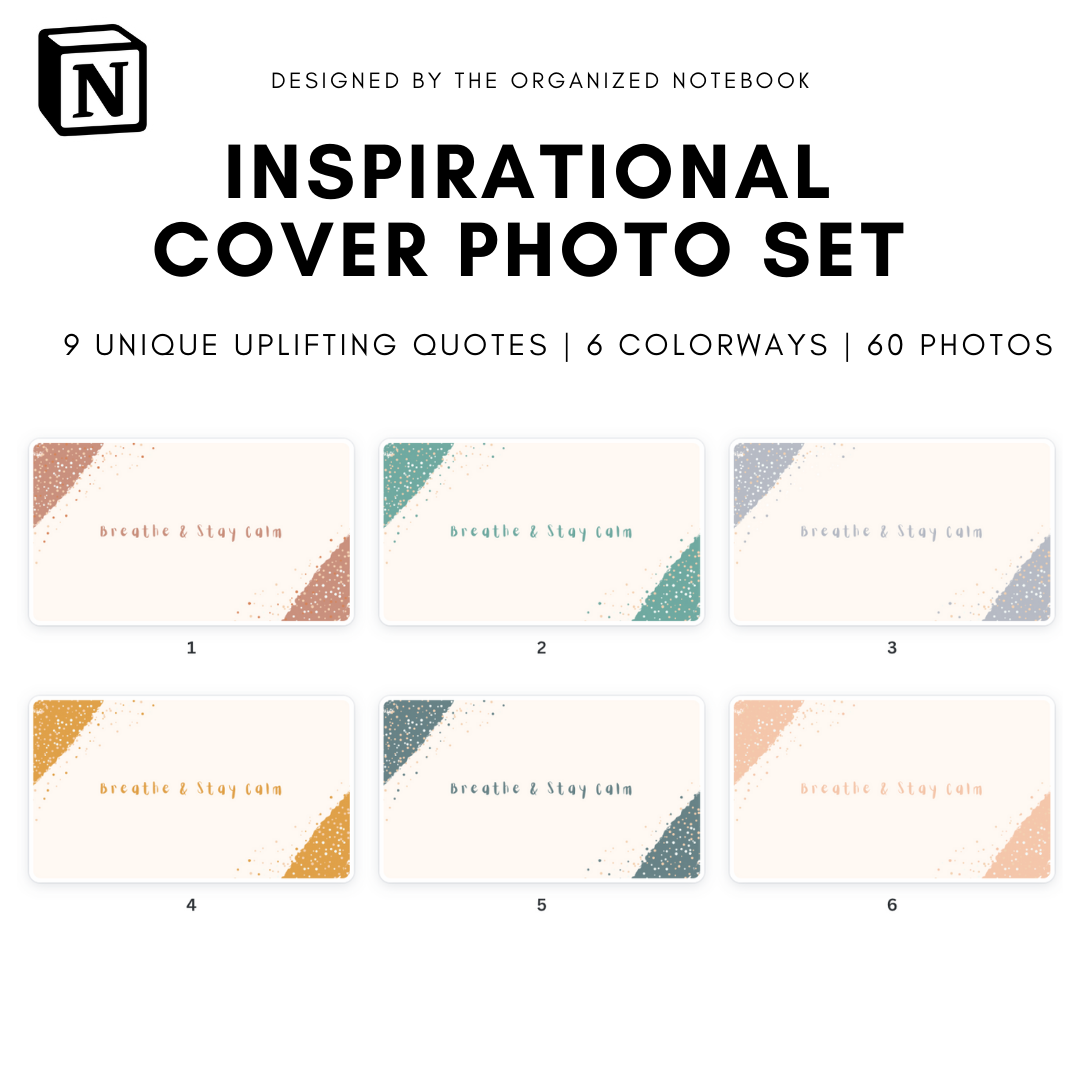 Inspirational Notion Cover Photo Set | 60 Photos – The Organized Notebook