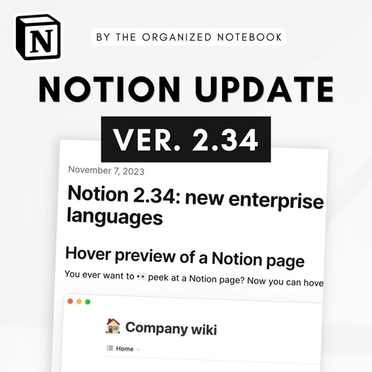 Notion Update 2.34 November 2023