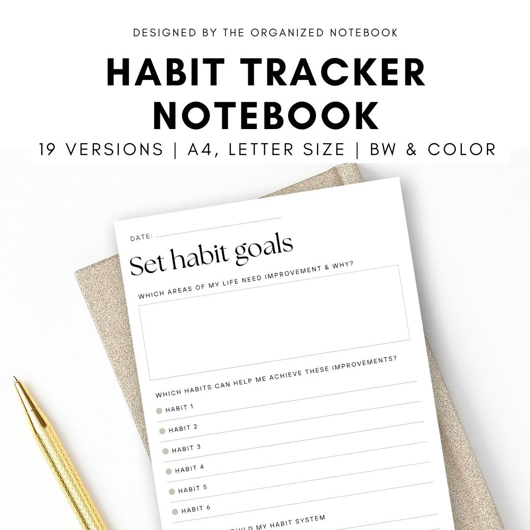 Digital/Printable Habit Tracker Notebook – The Organized Notebook