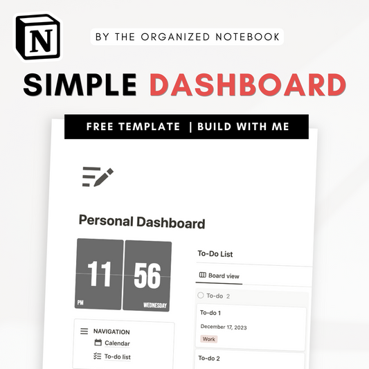personal dashboard notion template