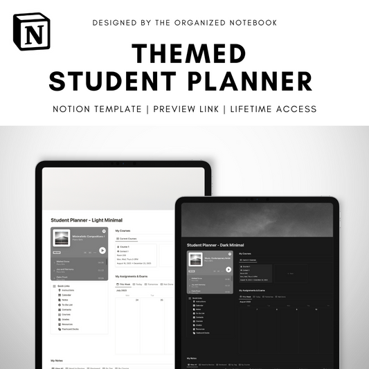 student planner notion template