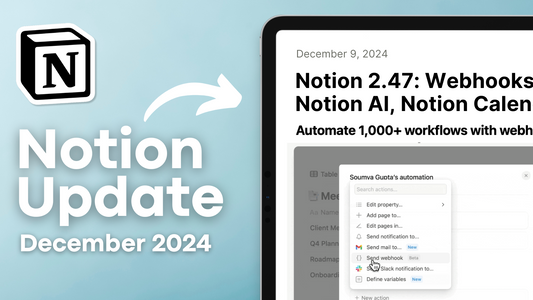 The LAST Notion update of 2024?! | Webhooks, Notion AI, Calendar, and more!