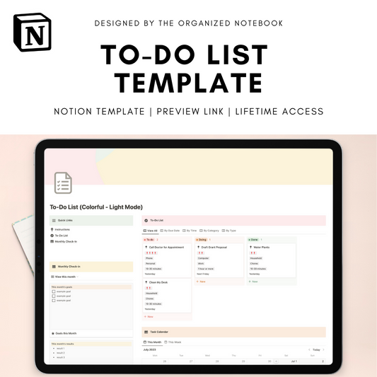 to-do list notion template