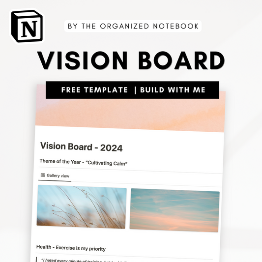 Vision board notion template