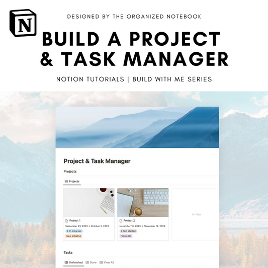 Project & task management notion template build with me