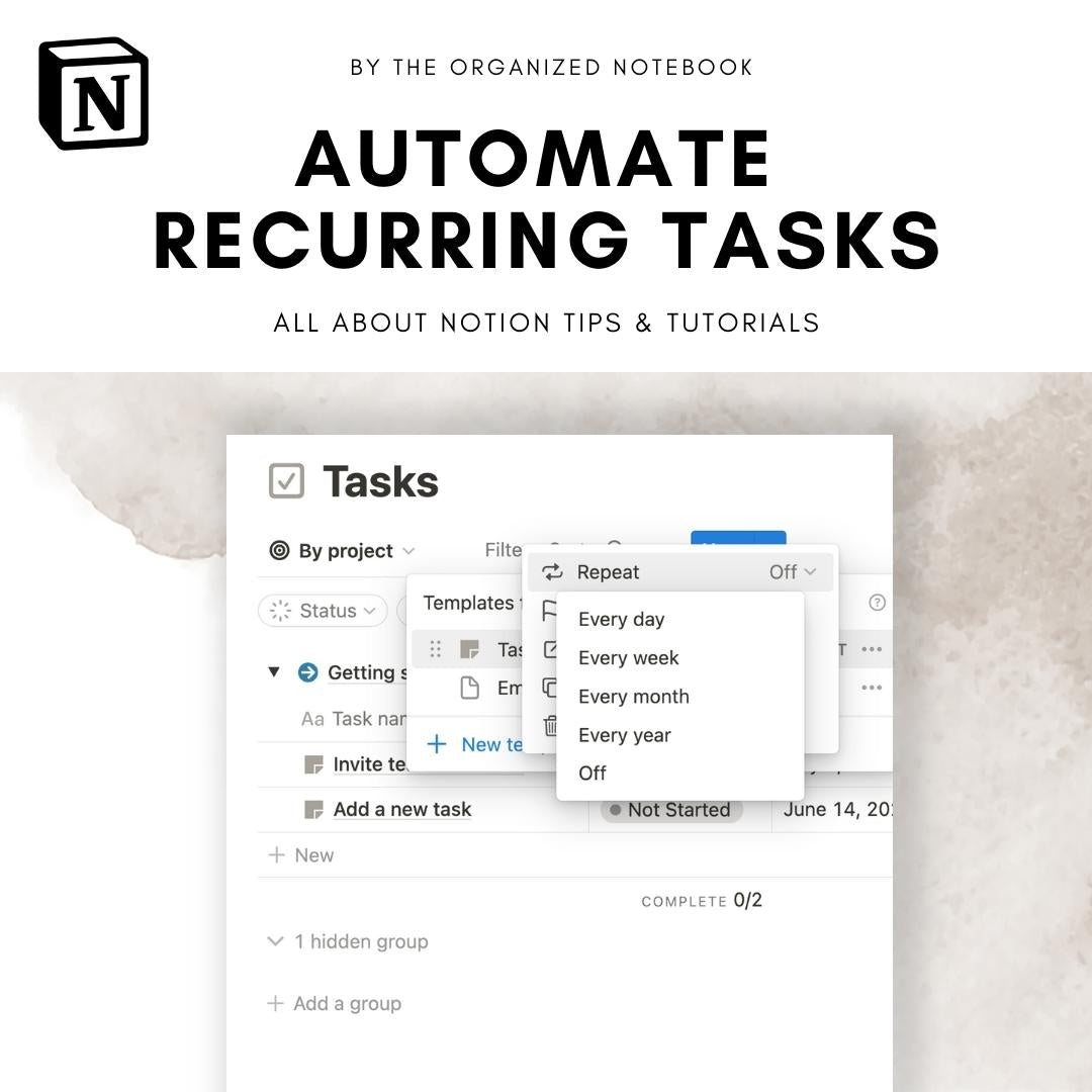 Repeating Task Screen Example How to set up recurring task pages in Notion? – The Organized Notebook
