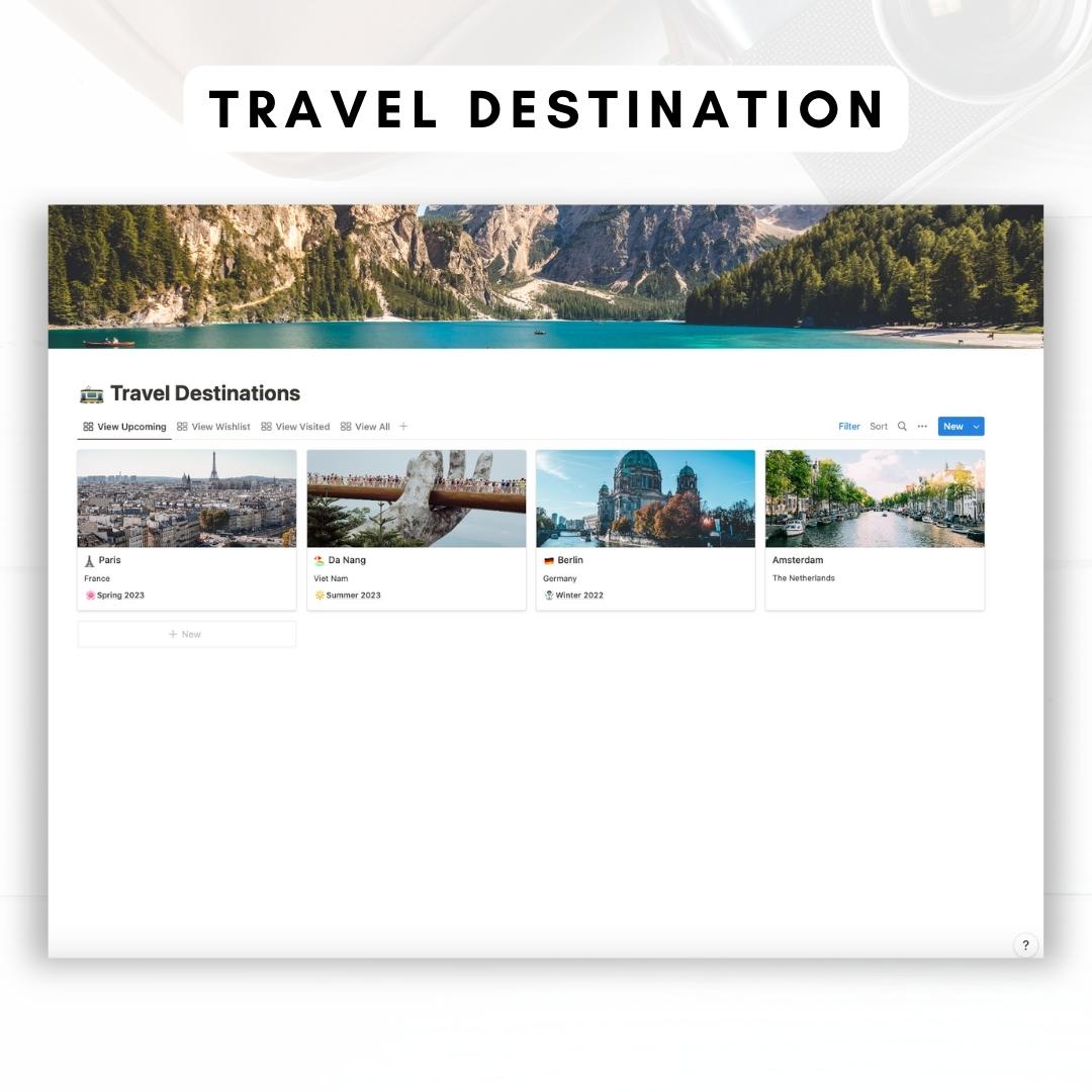 travel journal notion template