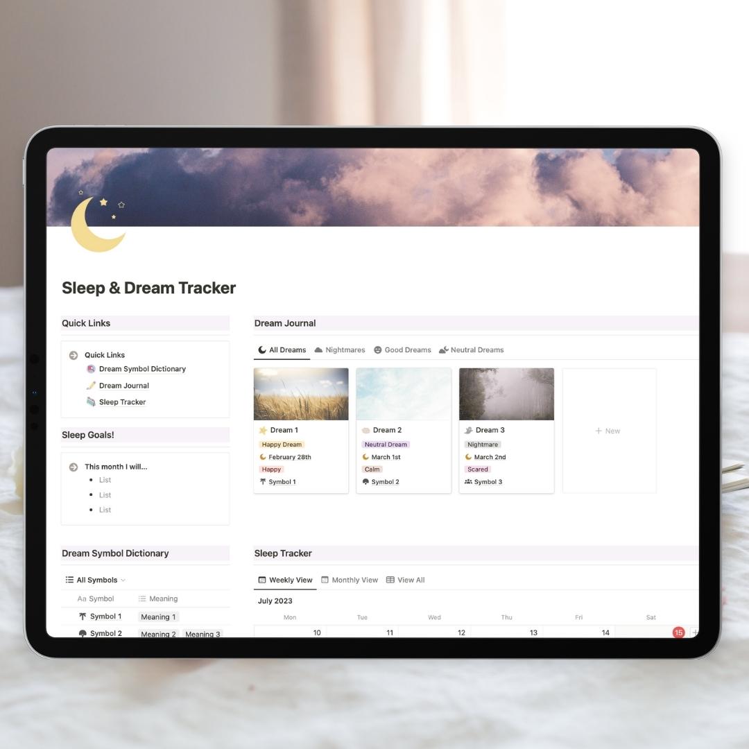 Sleep & Dream Tracker Notion Template – The Organized Notebook