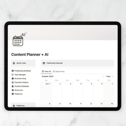 Content Planner + AI Notion Template