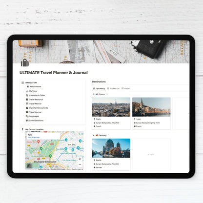 notion travel planner & journal premium