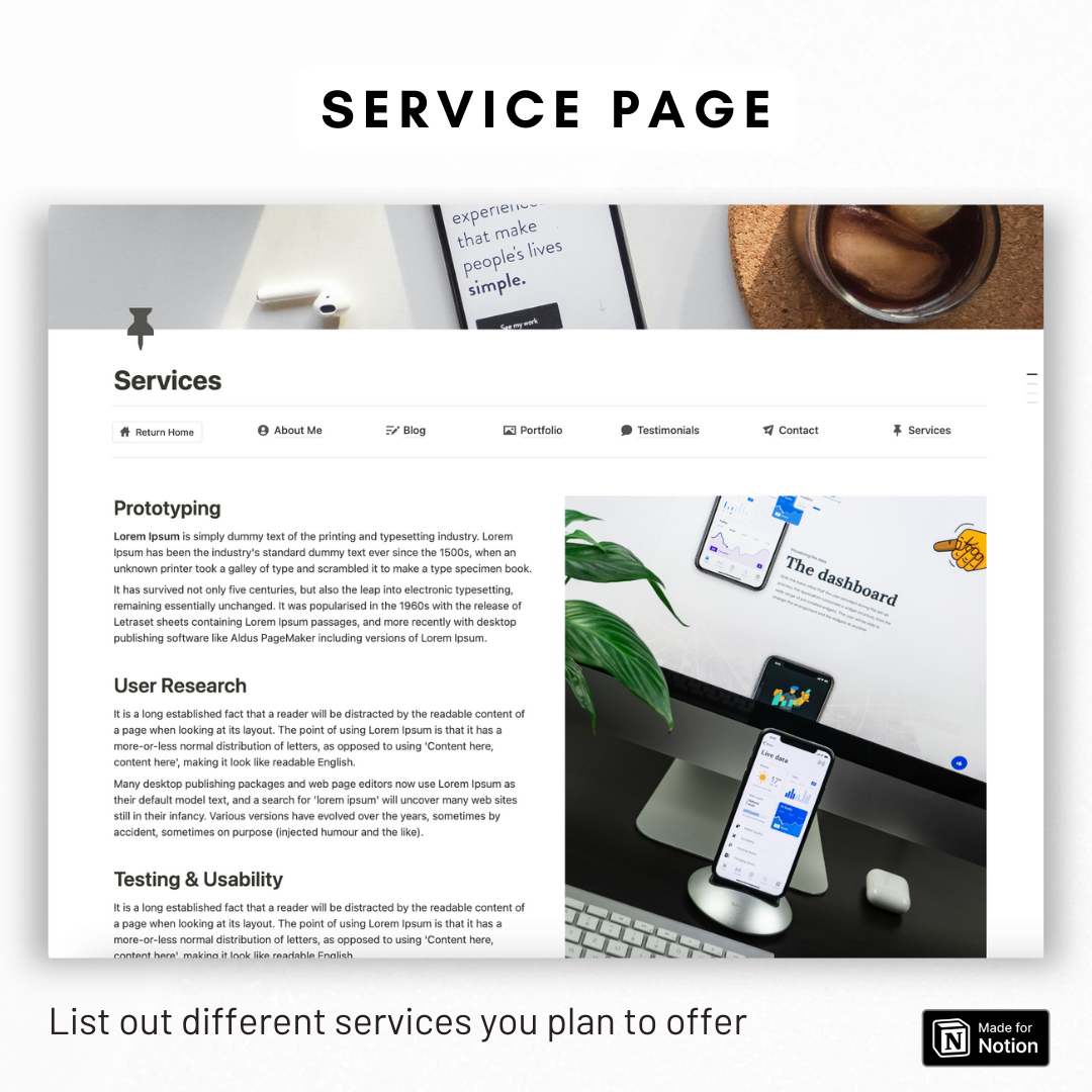 Portfolio Website Notion Template