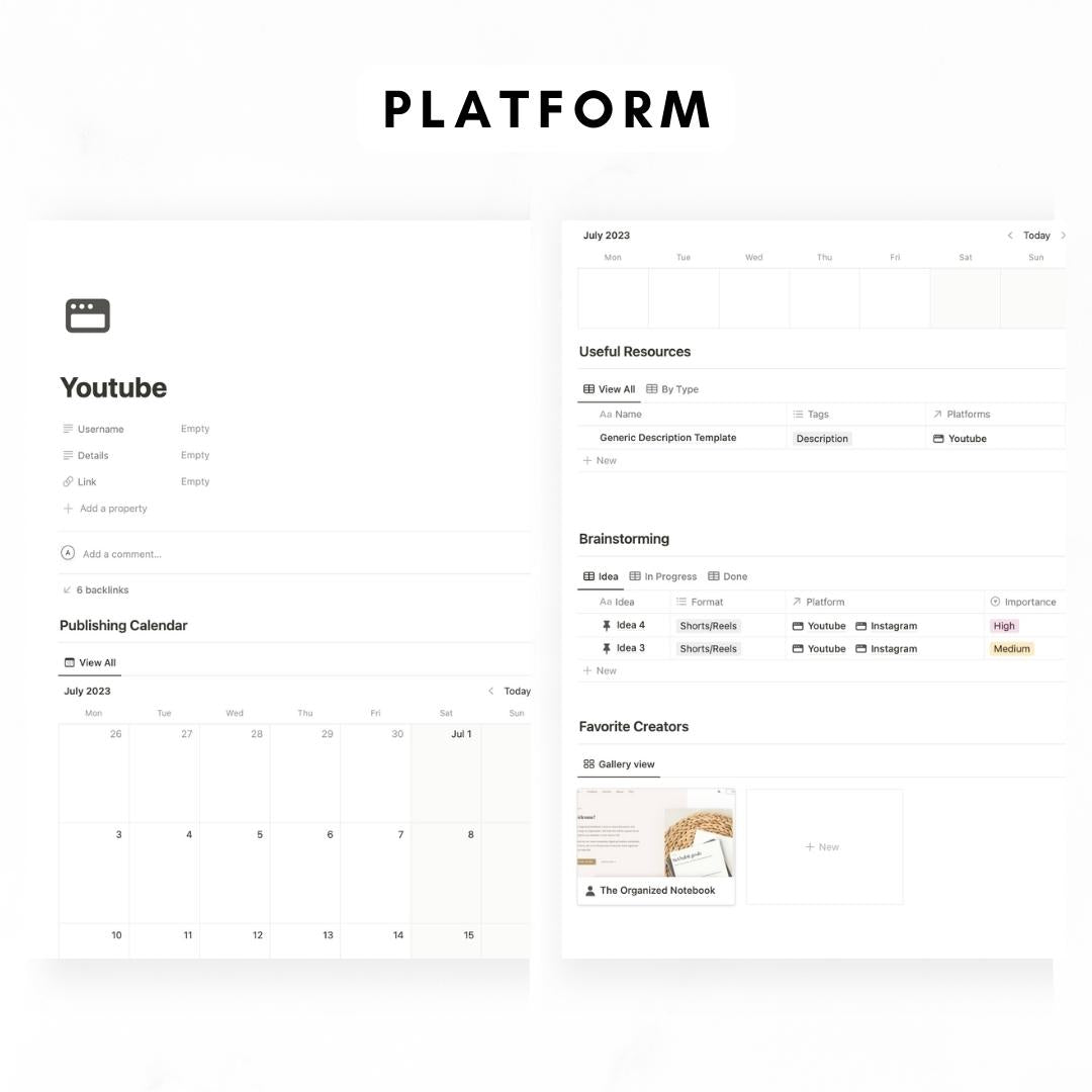 Content Planner + AI Notion Template