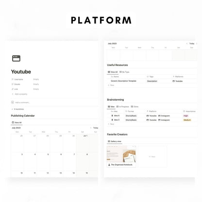 Content Planner + AI Notion Template