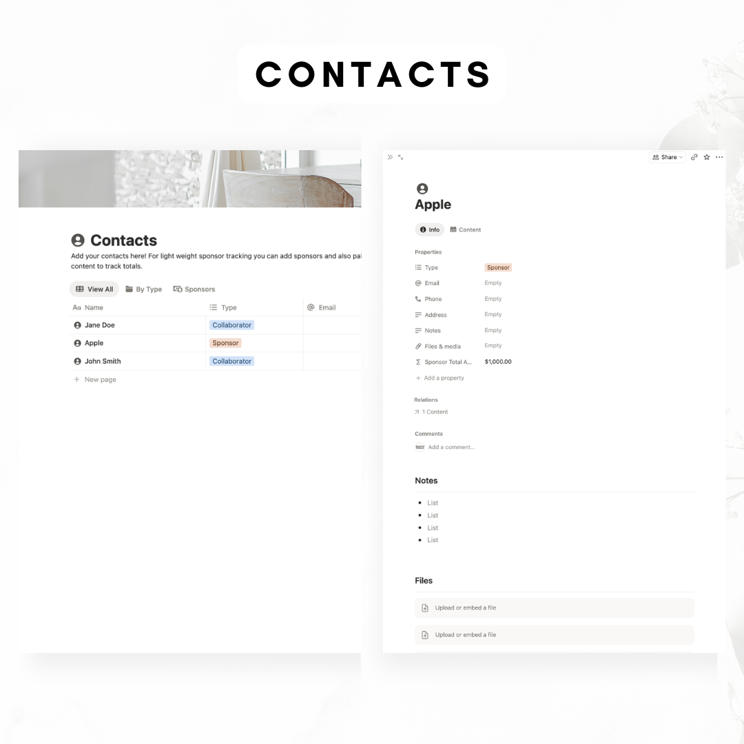 Content Planner Notion Template