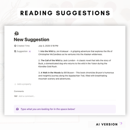 Book Library & Reading Journal (Premium + AI) Notion Template