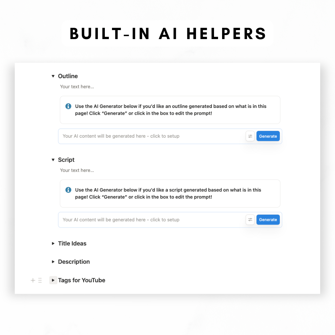 Content Planner + AI Notion Template