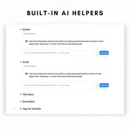 Content Planner + AI Notion Template