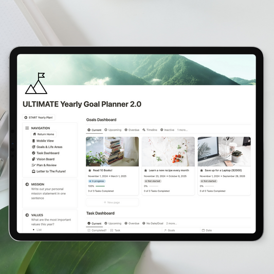 ULTIMATE Yearly Goal Planner Notion Template