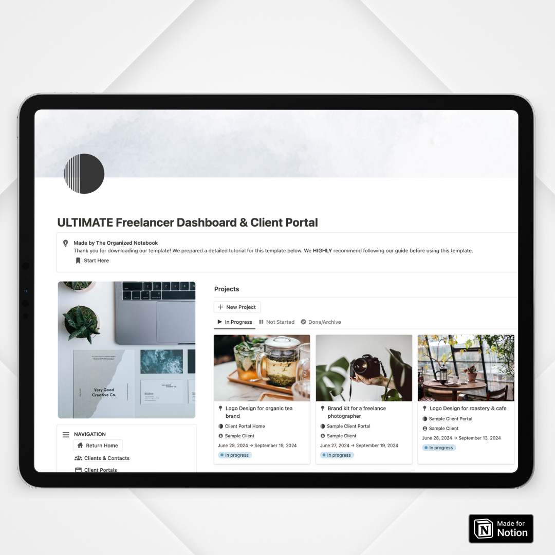 Ultimate Freelancer Dashboard & Client Portal Notion Template