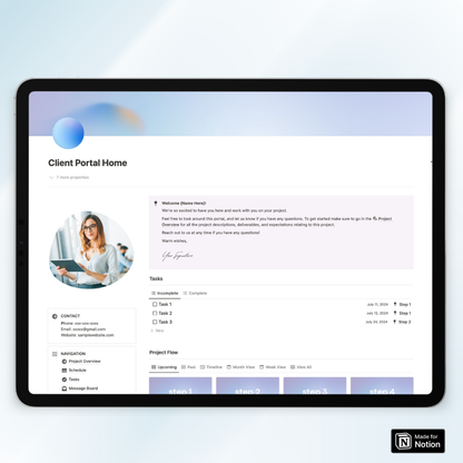 Project Client Portal Notion Template