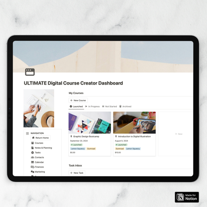 Ultimate Course Creator Dashboard Notion Template