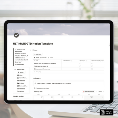 ULTIMATE Getting Things Done Notion Template