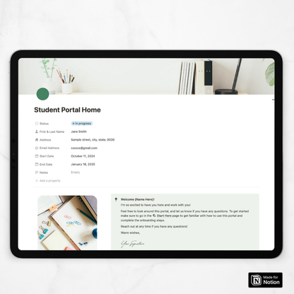 Student Portal Notion Template