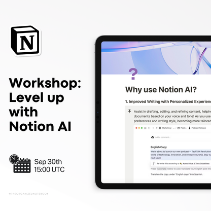 Notion Masterclass: Notion Masterclass: Level-Up Your Workspace with Notion AI