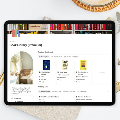 Book Library & Reading Journal Notion Template