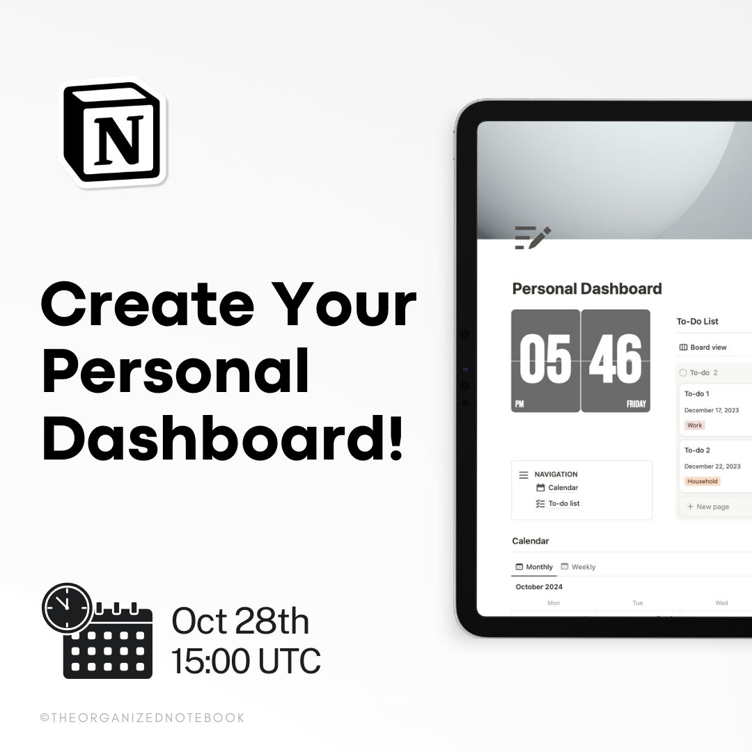 Notion Masterclass: Create a Simple & Effective Dashboard – The ...