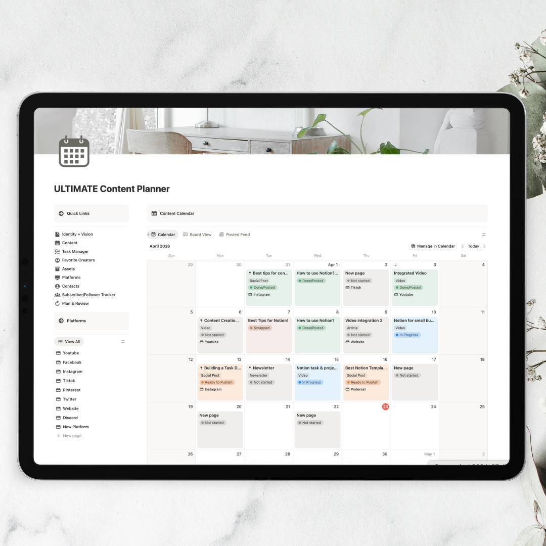 Content Planner Notion Template