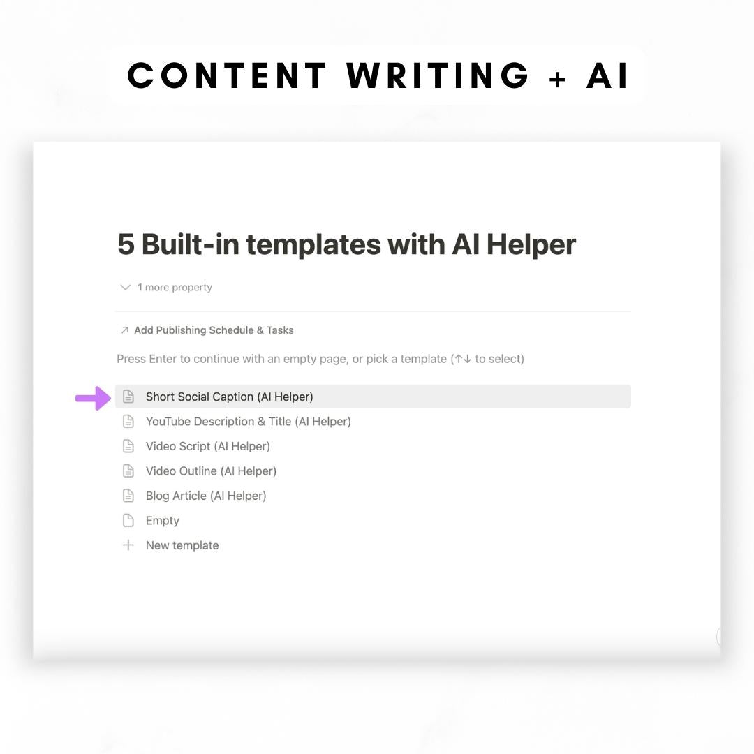 Content Planner + AI Notion Template