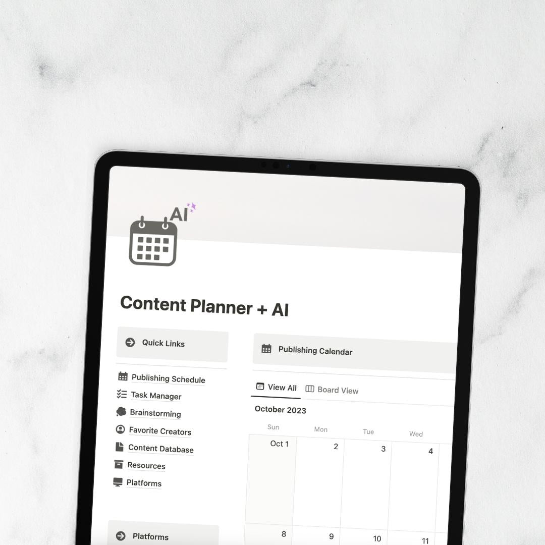 Content Planner + AI Notion Template