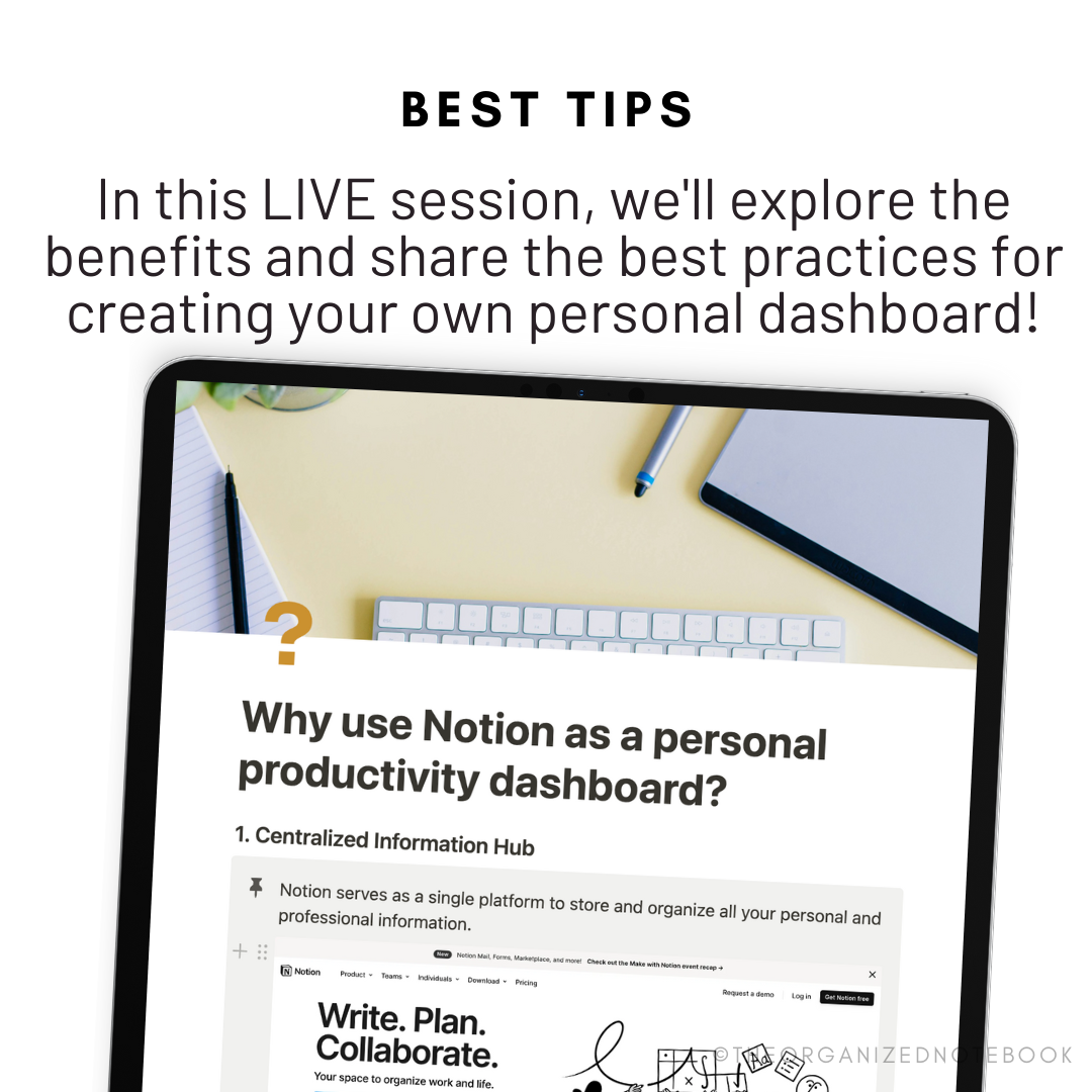 Notion Masterclass: Create a Simple & Effective Dashboard – The ...