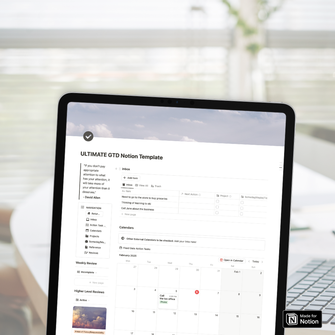 ULTIMATE Getting Things Done Notion Template