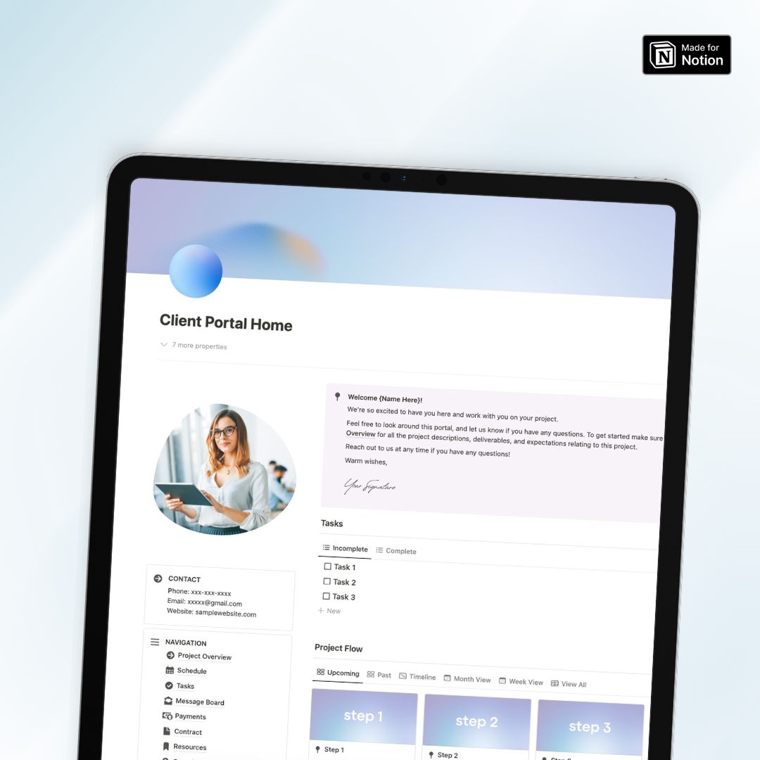 Project Client Portal Notion Template